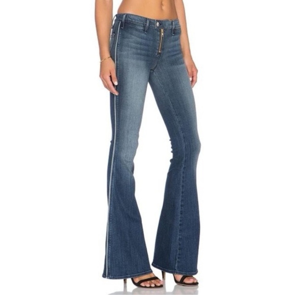 McGuire Denim Blue Flare Jeans with Side Stripe